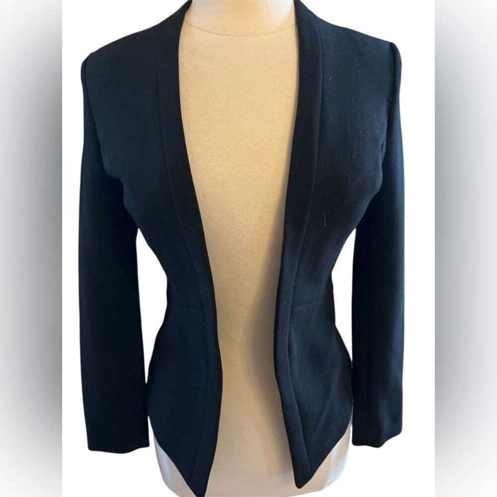 Black Tailored Blazer with Narrow Lapels Size 2
